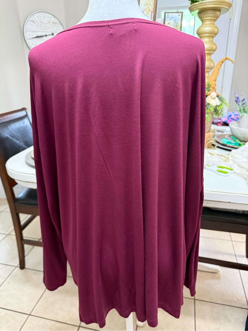 Piko 1988 Long Sleeve Boatneck Top - Wine - Picture 4 of 4